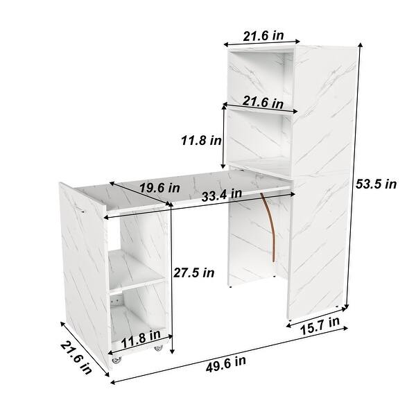 Stretchable Computer Desk Stretchable Office Desk Folding Desk with StorageShelves and Mobile ...