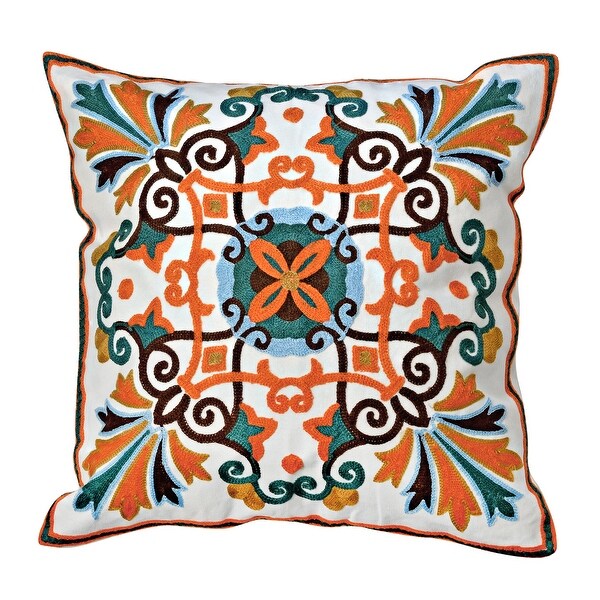 orange floral throw pillows