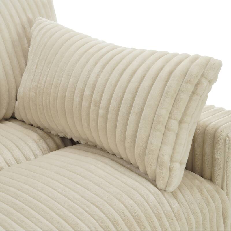 Plush Flannel Modular Sectional Sofa for Living Room