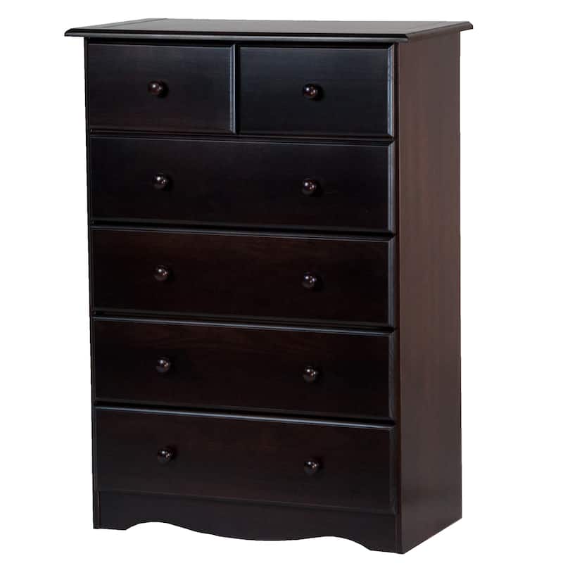 Palace Imports Solid Wood 6-Drawer Chest with Metal or Wooden Knobs