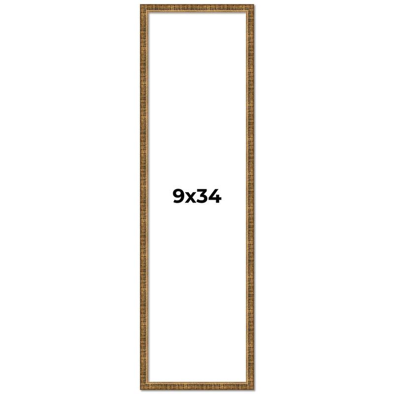 9x34 Frame Gold Kingsley Distressed Solid Wood Picture Frame Width