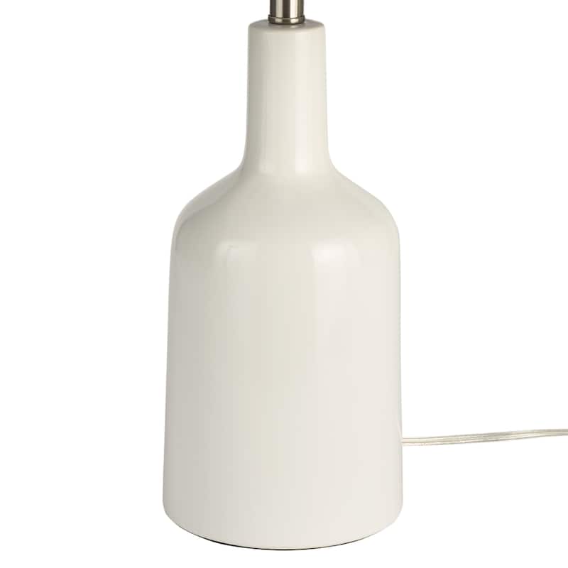 Nourison 22" Minimalist Ceramic Table Lamp with Linen Drum Shade