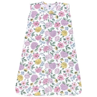 Hudson Baby Infant Girl Cotton Sleeveless Wearable Sleeping Bag, Sack, Blanket, Vintage Blossom