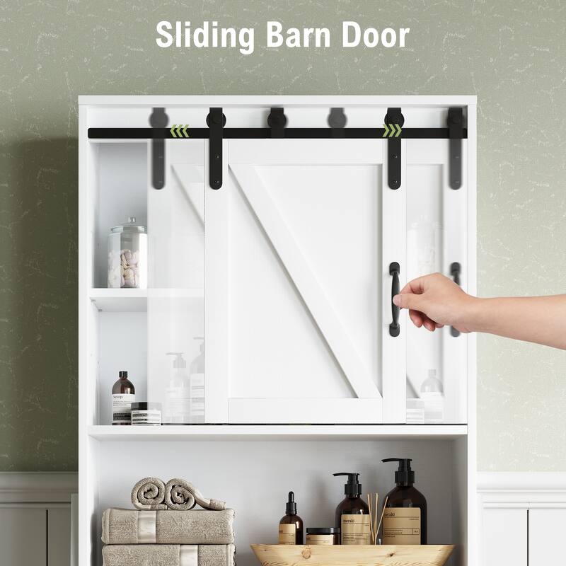 Over-The-Toilet Storage Cabinet Bathroom Organizer with Adjustable Shelf