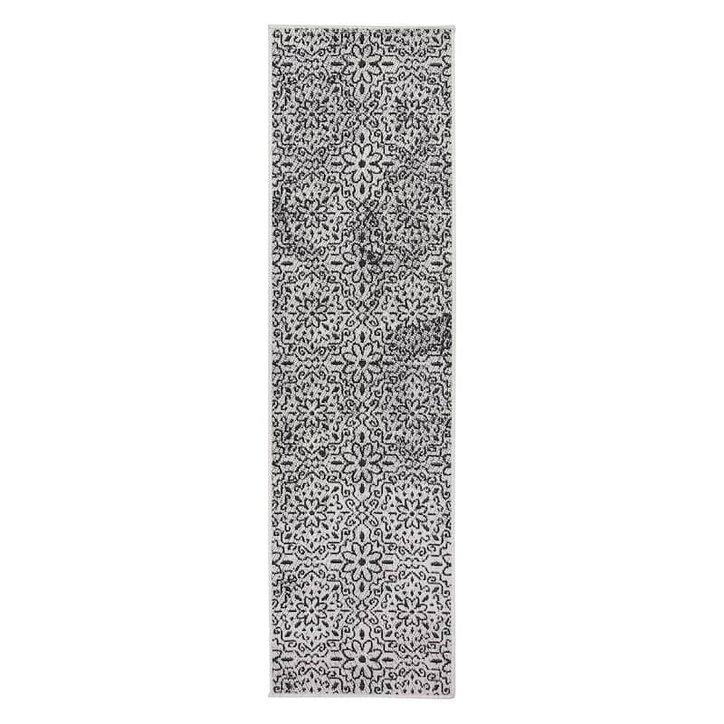 World Rug Gallery Contemporary Flowers Indoor/Outdoor Area Rug