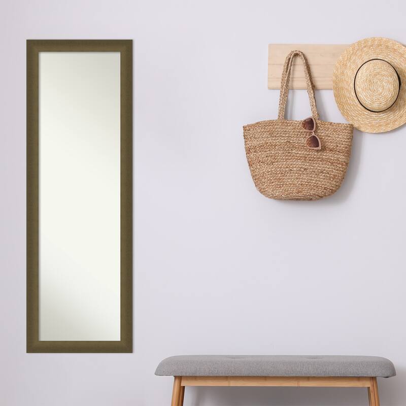 Blaine Narrow Non-Beveled Framed Full-Length On the Door Mirror - Glass Size 14x48