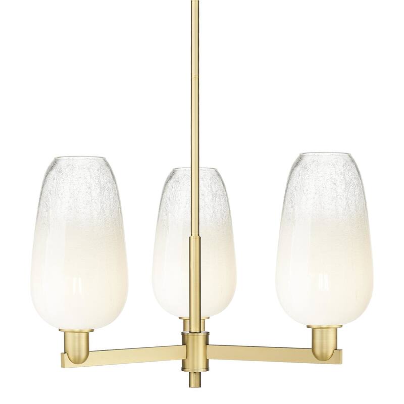 Innovations Lighting 716-3CR-17-18 Brookhaven Flute Chandelier - Satin Gold / Opal