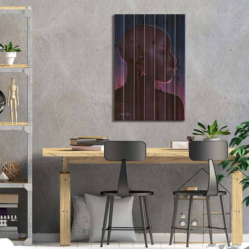 Fight Print On Wood by Hillary D Wilson - Multi-Color