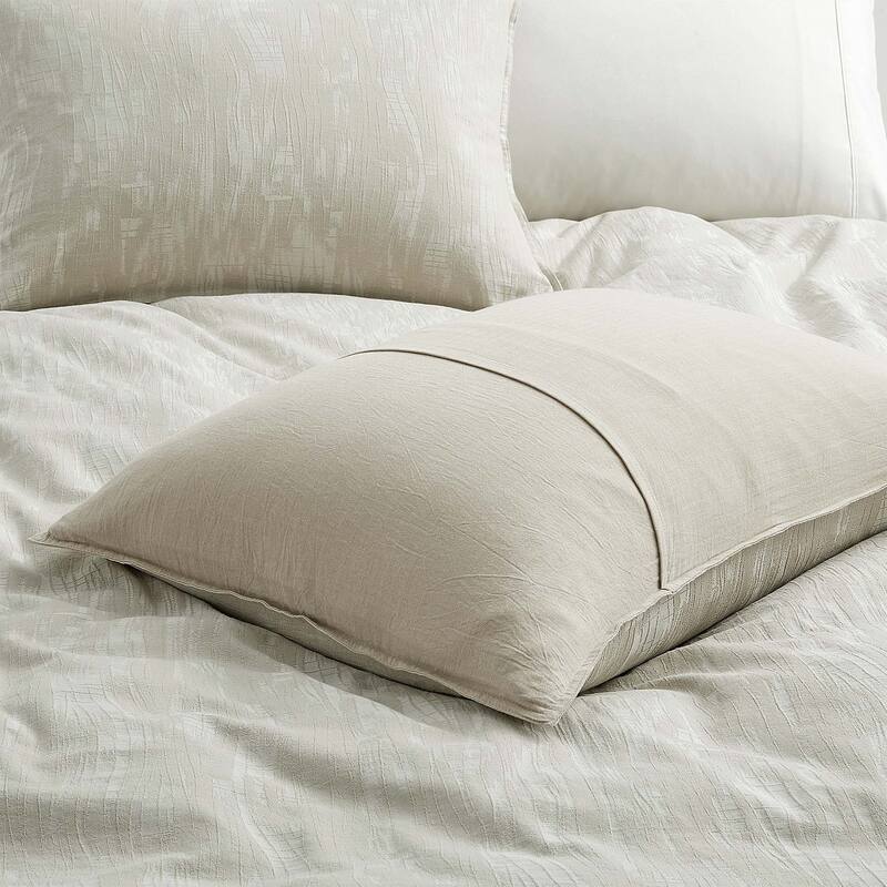 Floral Jacquard Cotton Linen Blend Duvet Cover Set, Bedding Set with Pillowcases