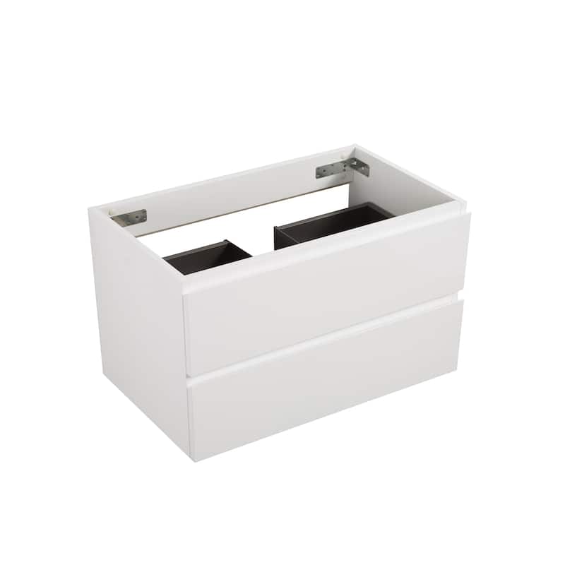 (Base Only) Wall Mount Bathroom Vanity Base with 2 Drawers