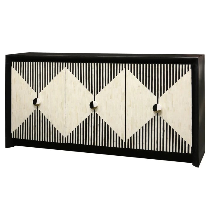 StyleCraft Marais 3-Door Sideboard - Black & White
