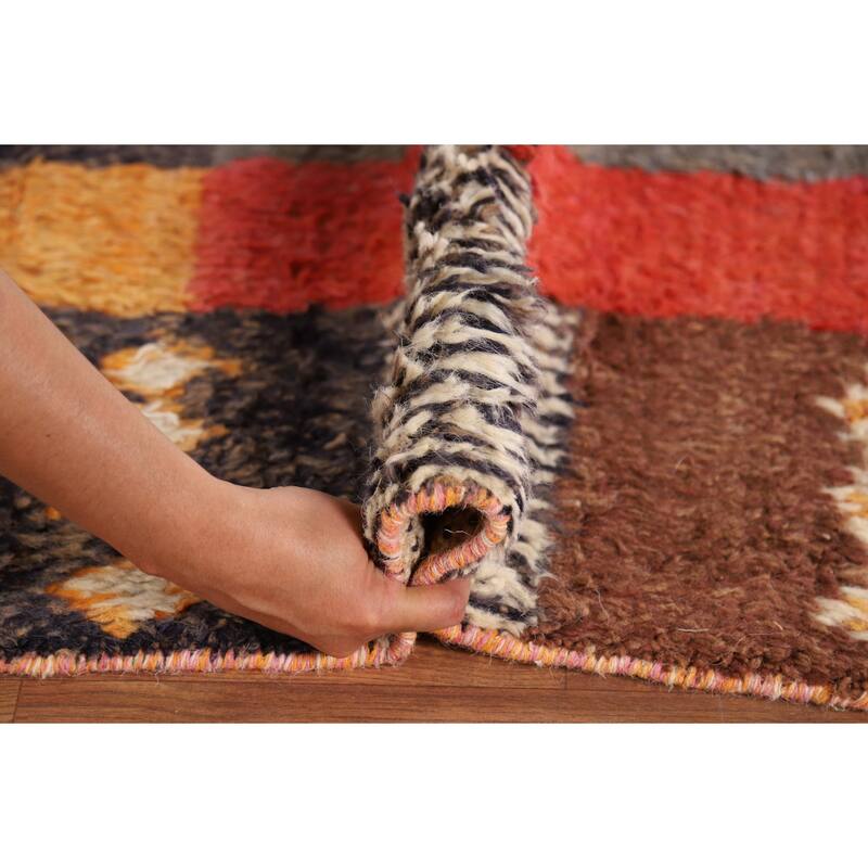 All-Over Plush Moroccan Oriental Area Rug Hand-Knotted Wool Carpet - 8'1" x 10'1"