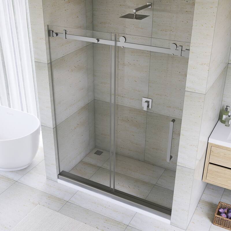 60" x 76" Sliding Frameless Shower Door - 60'' x 0.38'' x 76''