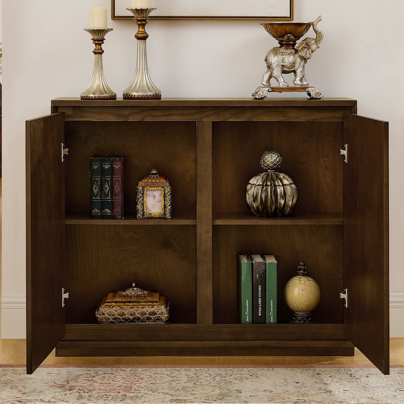 Mid Century Modern V-shape Storage Cabinet, Buffet Cabinet with Storage, Narrow Side Cabinet for Living Room Entryway