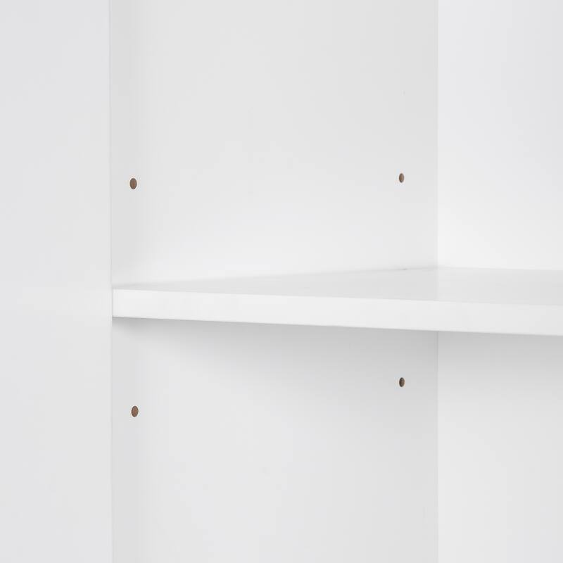 Bathroom Storage Cabinet with Two Laundry Baskets, Storage Cabinet with Doors and Drawer for Home