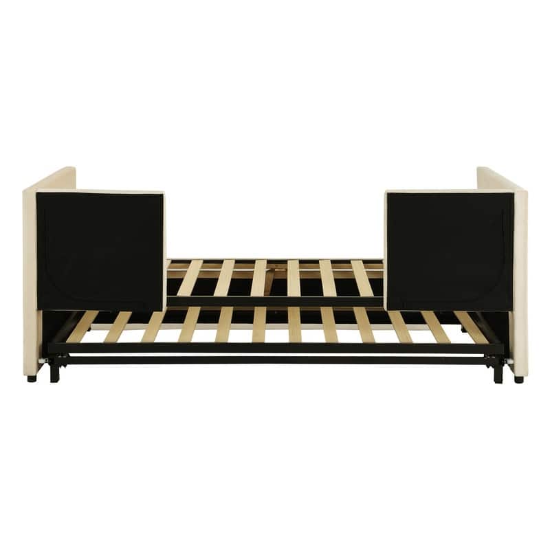 Twin Size Upholstered daybed with Pop Up Trundle