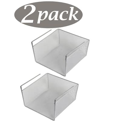Under Shelf Basket, Mesh Stainless Steel Storage Under Cabinet Hanging Basket, Pack-2