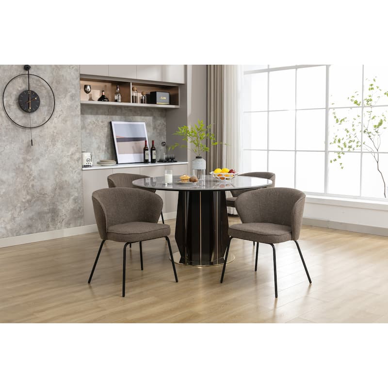 Dining Chairs With Black Metal Legs Set Of 2