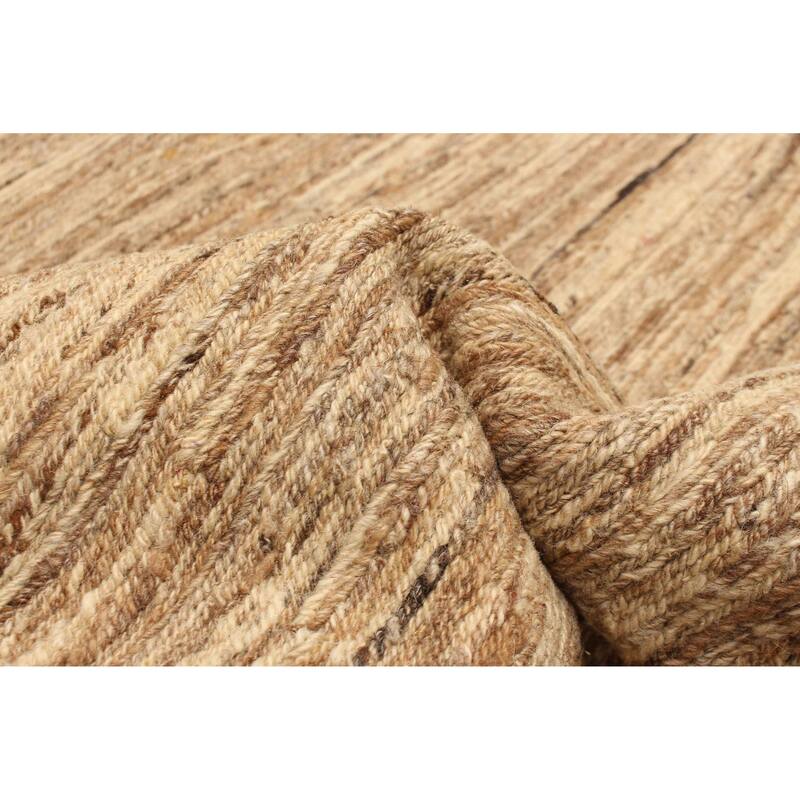 ECARPETGALLERY Flat-Weave Natural Beige Wool Tapestry Kilim - 5'2 x 8'0