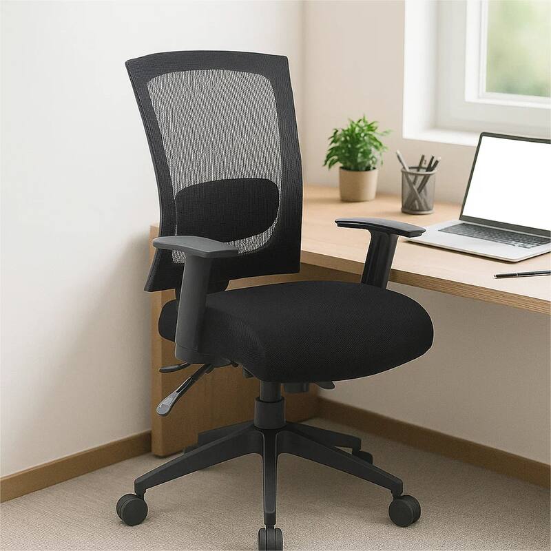 Oyo Rolling Task Chair, Black Mesh Back, 3 Paddle Adjustments