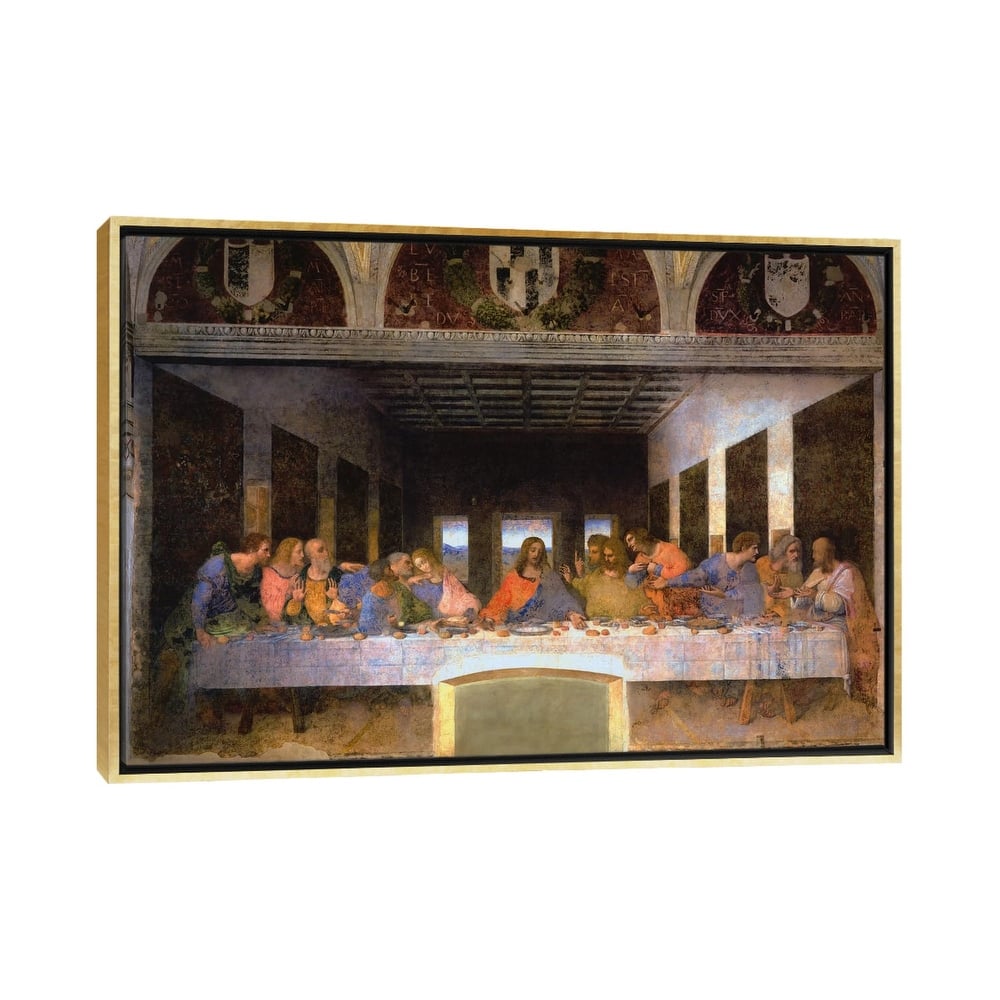 iCanvas "The Last Supper, 1495-1498" by Leonardo da Vinci Framed Canvas Print