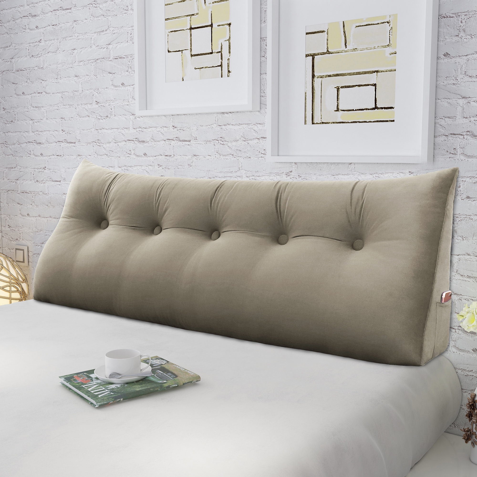 Details about   Bed Rest Reading Wedge Pillow Headboard Daybed Back Support Cervical Pillow 
