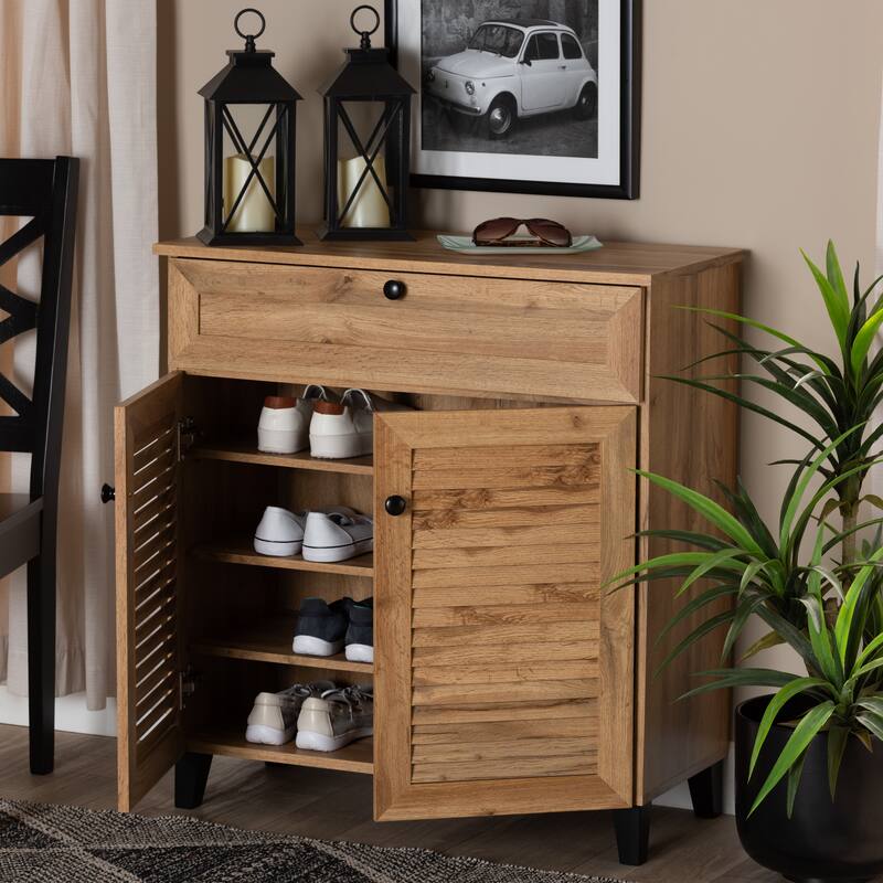 Coolidge Modern & Contemporary 1-Drawer Wood Shoe Storage Cabinet