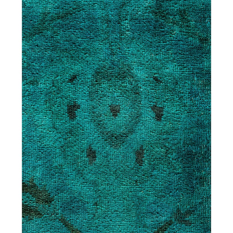 Overdyed One-of-a-Kind Hand-Knotted Area Rug - Green - 2' 7" x 16' 5"