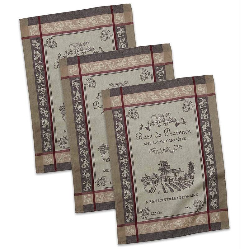 Design Imports Assorted Fleur De Lis Jacquard Dishtowel (Set of 3)