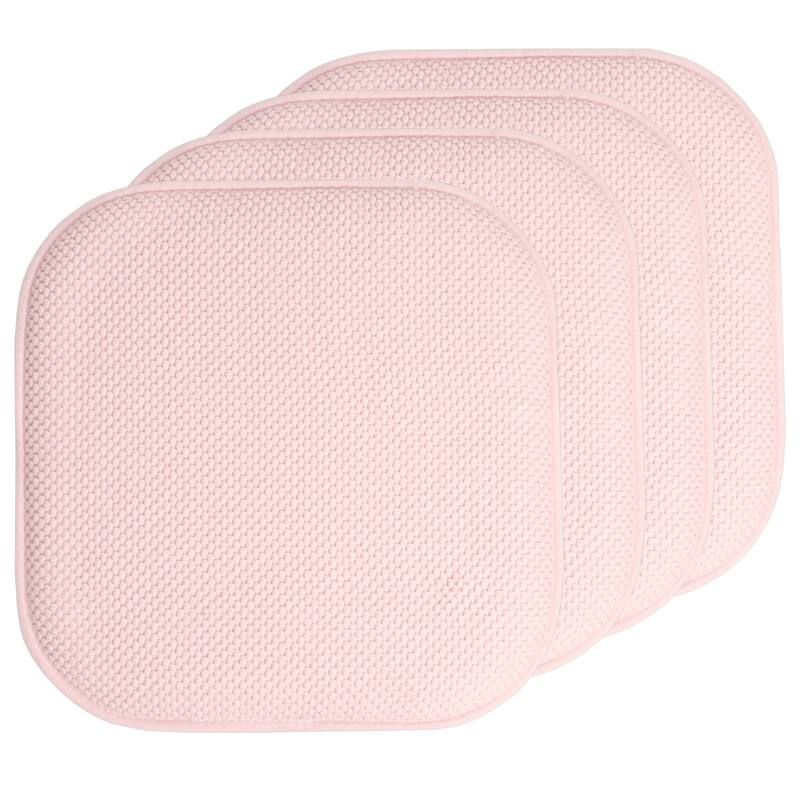 16-in. Square Non-slip Memory Foam Seat Cushions (2 OR 4) - 16 X 16 - Set of 4 - Pink