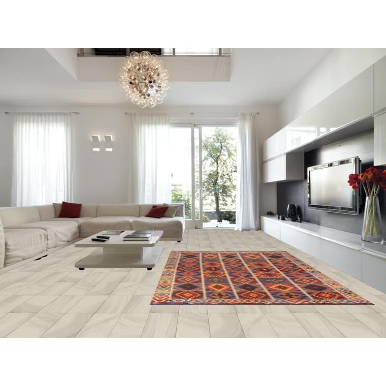 Geometric Kilim Reversible Area Rug Hand-Woven Wool Carpet - 8'0" x 11'10"