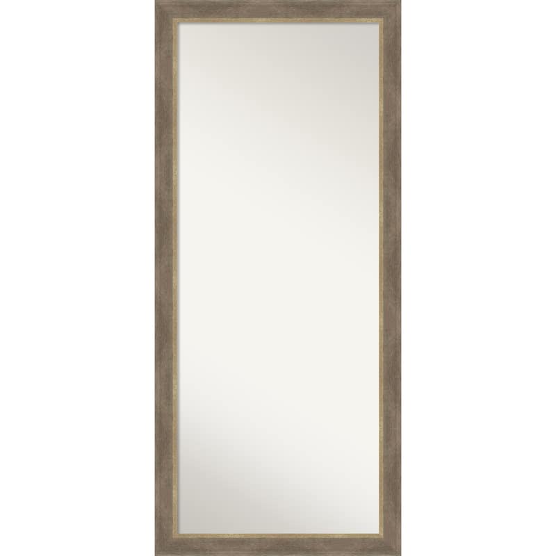 Driftwood Non-Beveled Framed Full-Length Floor Leaner Mirror - Driftwood Tan - 29 x 65 in