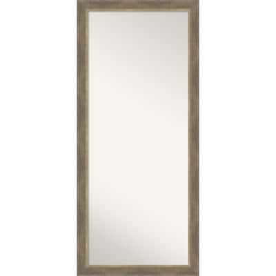 Driftwood Non-Beveled Framed Full-Length Floor Leaner Mirror - Driftwood Tan - 29 x 65 in