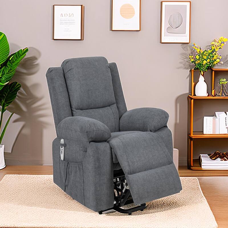 Power Lift Recliner Chair for Elderly With Massage and Heating with Cup Holders