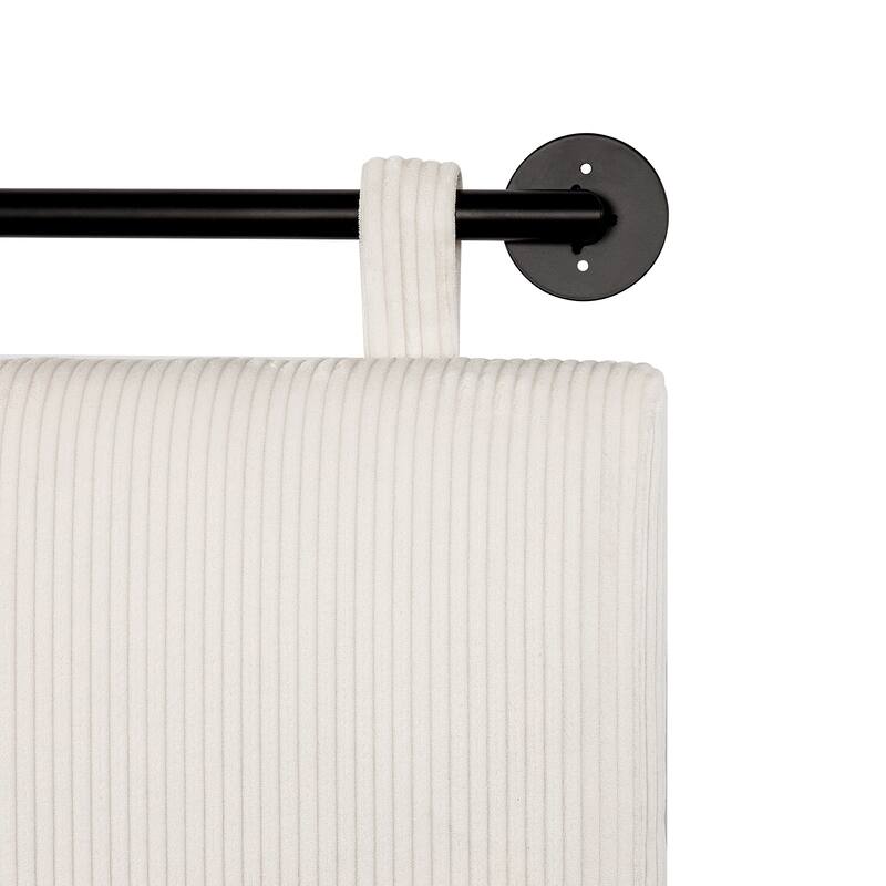 Adeco 70-Inch Corduroy Upholstered Wall Mount Hanging Headboard