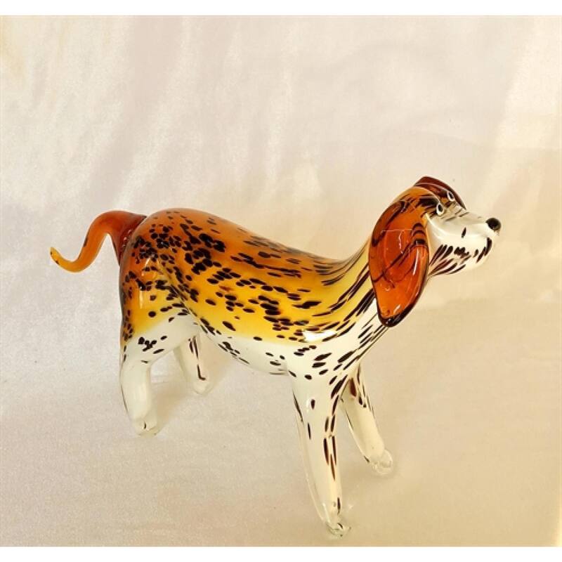 Hand Made Standing Glass Dog Figurine