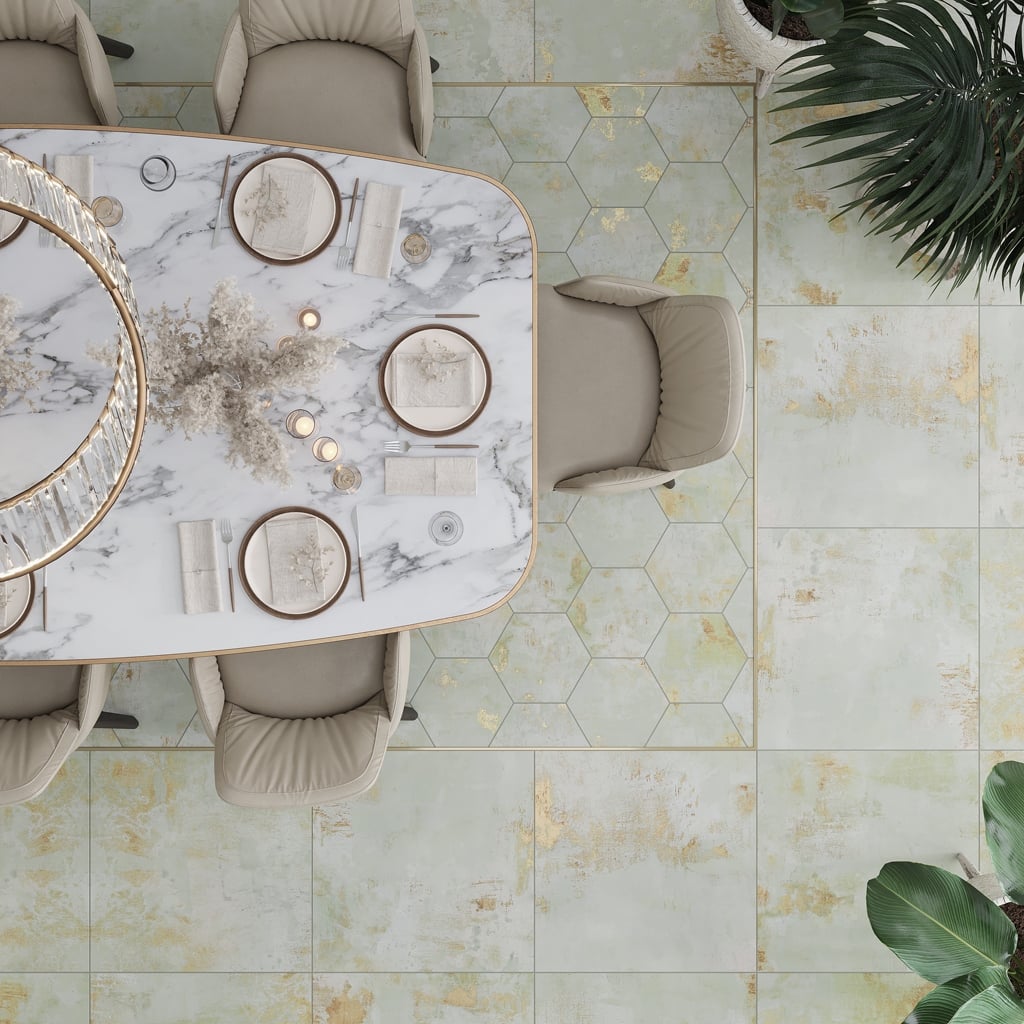Apollo tile 10" x 11" Aureate Natural Moss Green Porcelain Tile (10.06 sq ft/case) - 17 Pack
