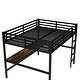 preview thumbnail 8 of 6, Sleek Black Metal Loft Bed: Integrated Power Outlet & LED Lighting, Ultra Space - Saving, and Noise - Minimized