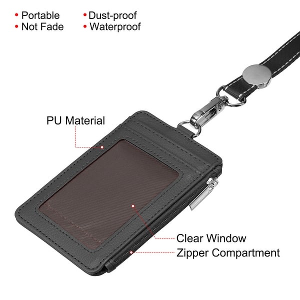 ID Badge Holder with Lanyard and Buckle, 5 Card Slots Zipper Wallet - Bed  Bath & Beyond - 36550172