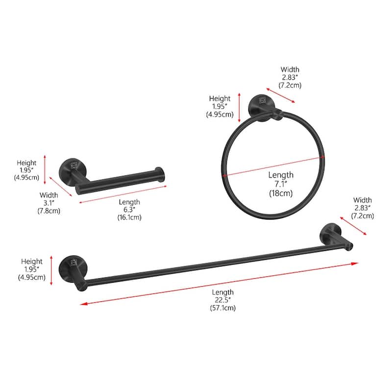 Indigo Home 3-Piece Bathroom Hardware Set