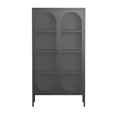 Benoît 70.87 inch Black Two Door Metal Storage Cabinet