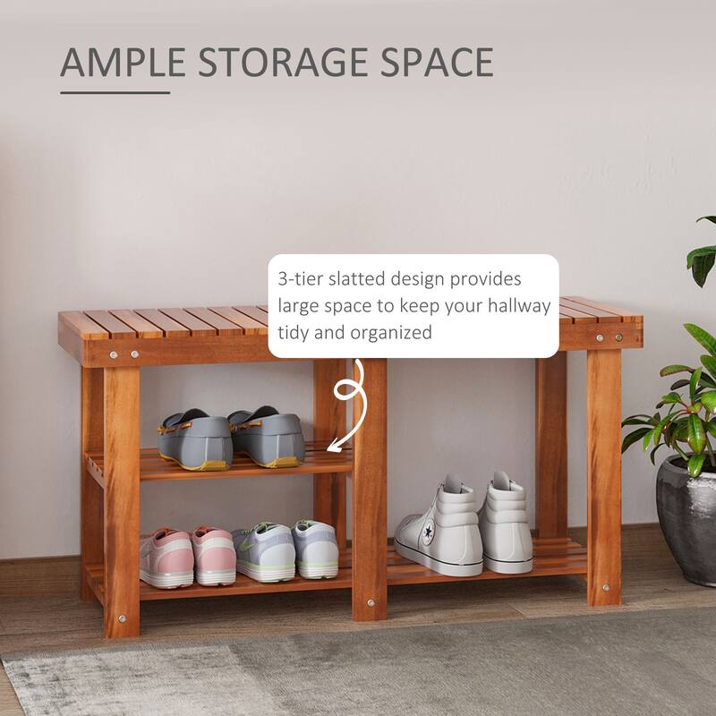 3-Tier Shoe Rack Bench for Entryway, Hallway, Livingroom