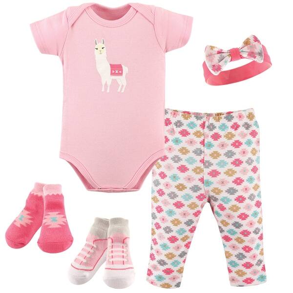 slide 1 of 1, Hudson Baby Infant Girl Layette Boxed Giftset, Llama, 0-3 Months - Llama 0-3 Months - Llama