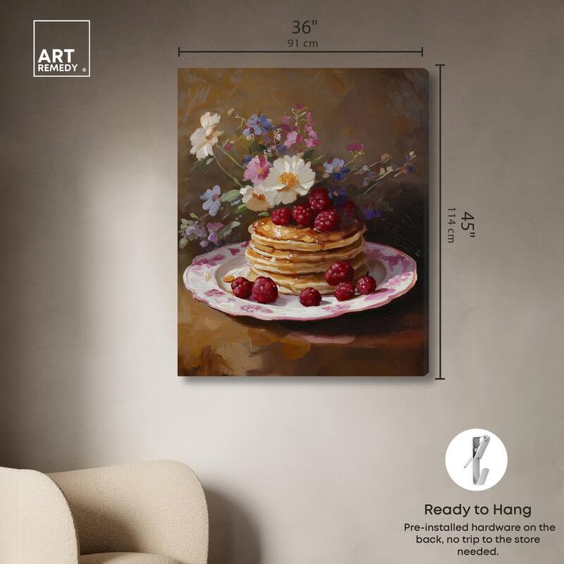Raspberry Pancakes I Canvas by Art Remedy, Gallery Wrapped