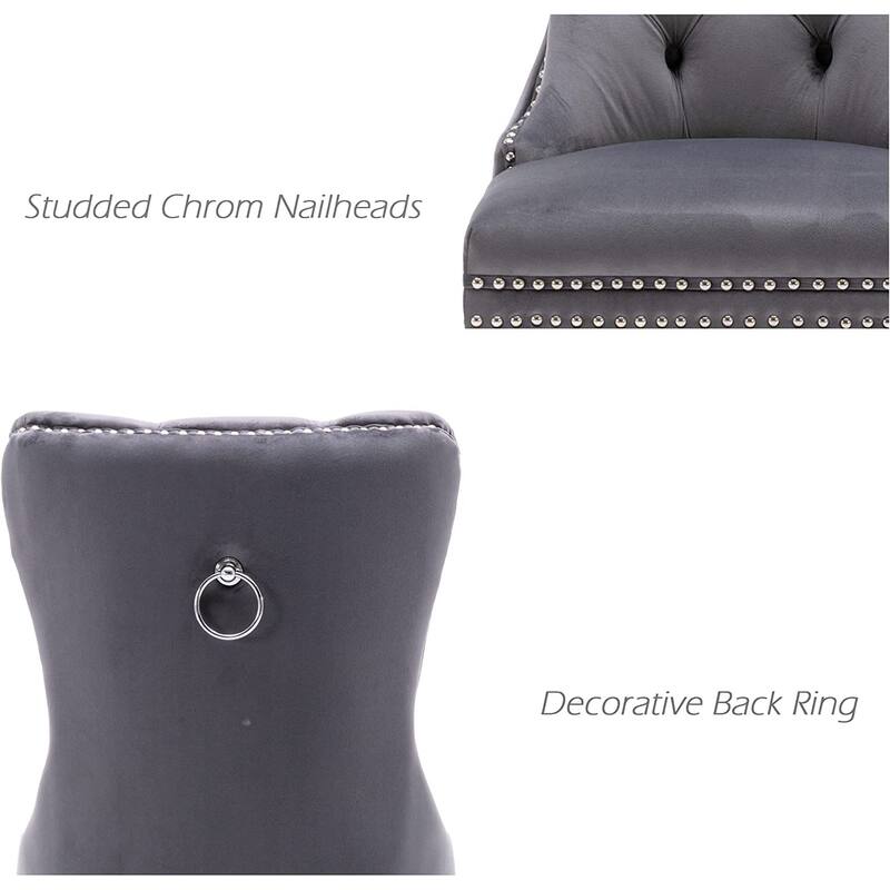 Velvet Dining Chairs Set of 2, Accent Diner Chairs Upholstered Fabric Living Room Chairs Side Chair Stylish Kitchen Chairs