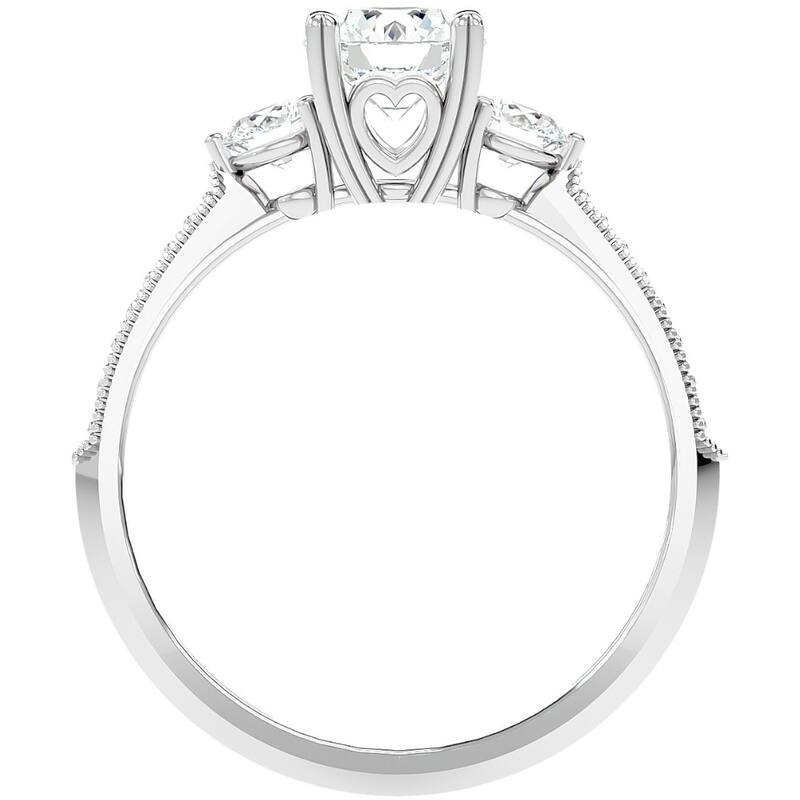 1 1/10Ct Diamond & Moissanite Accent Engagement Ring in Gold