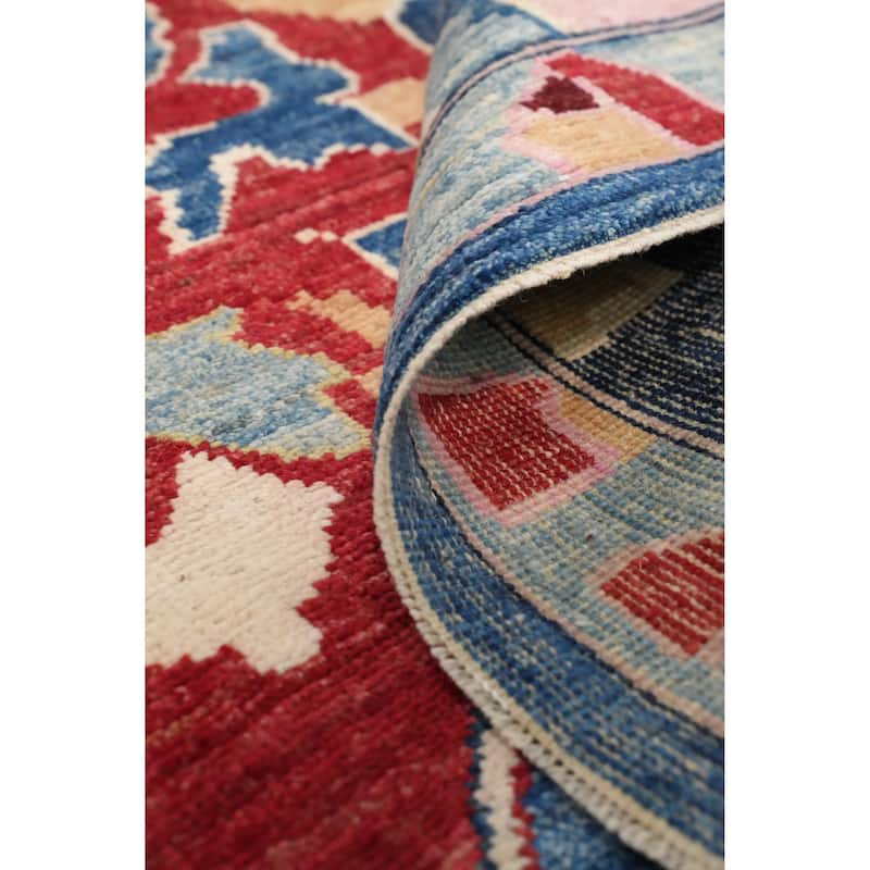 Hand Knotted Oriental 100% Wool Carpet Transitional Floral Navy Blue & Blues Oushak Area Rug - 8' 0'' X 7' 10''