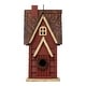 preview thumbnail 14 of 48, Glitzhome 12"H Retro Distressed Painted Solid Wood Cottage Birdhouse