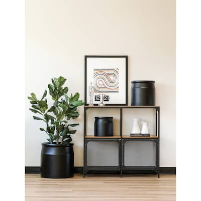 Indoor/Outdoor Large 1-piece Minimalist Fiberstone Lightweight Round Milk Jug Jar Farmhouse Decor Planter Pot - 17, 13, 10 in