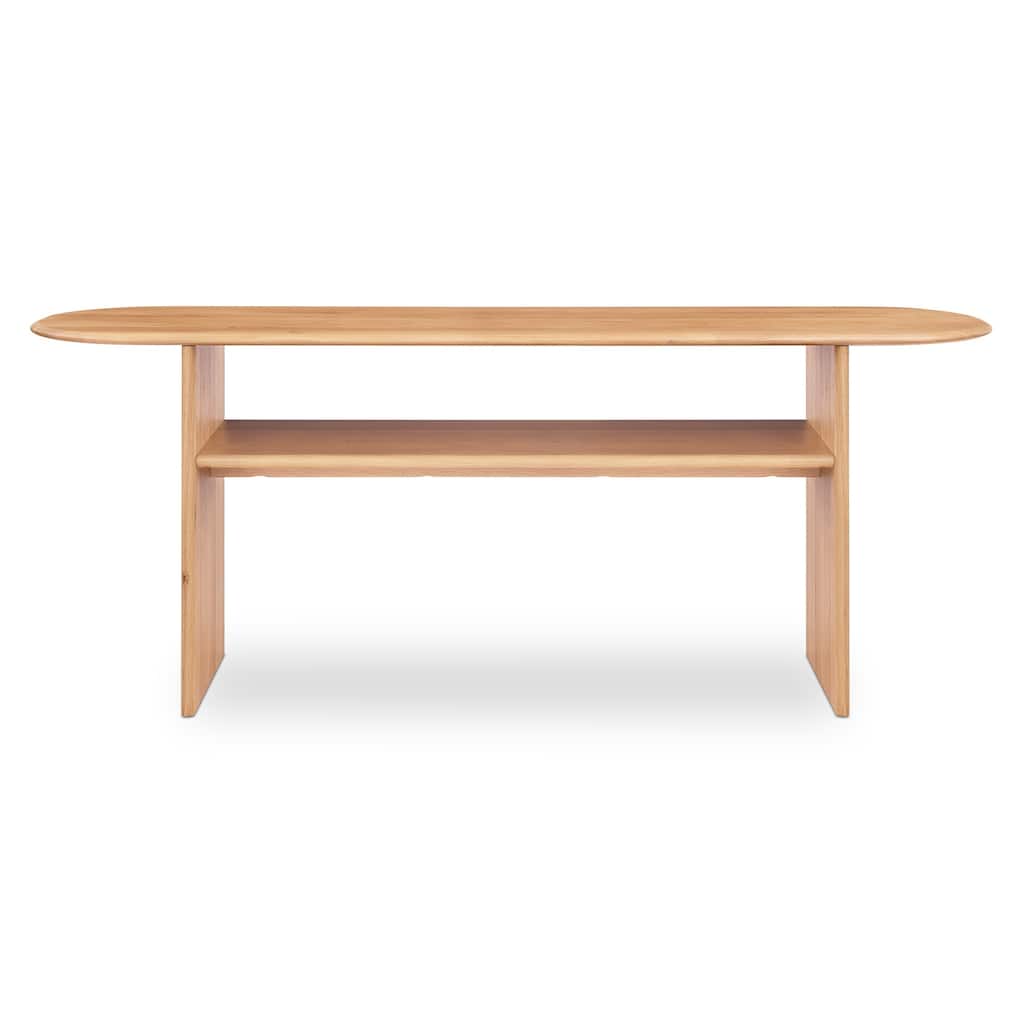 NADAAL STUDIOS Norell Console Table, Oval Solid Oak, Natural Finish